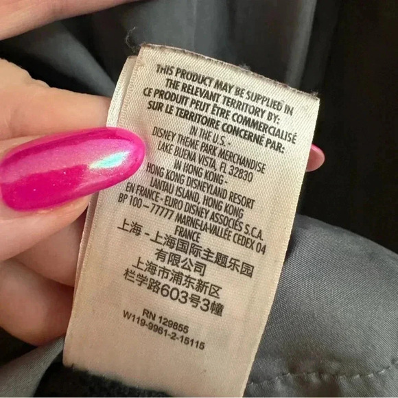 Disney Parks 1955 Disneyland Black Gray Zip Up Windbreaker Rain Jacket Medium - Picture 8 of 14